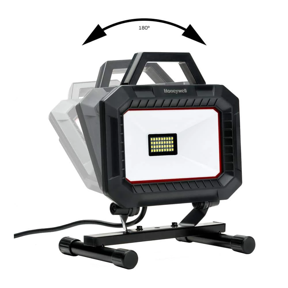 Black and Red Integrated LED Portable Work Light with TriPod by Honeywell - Image 3