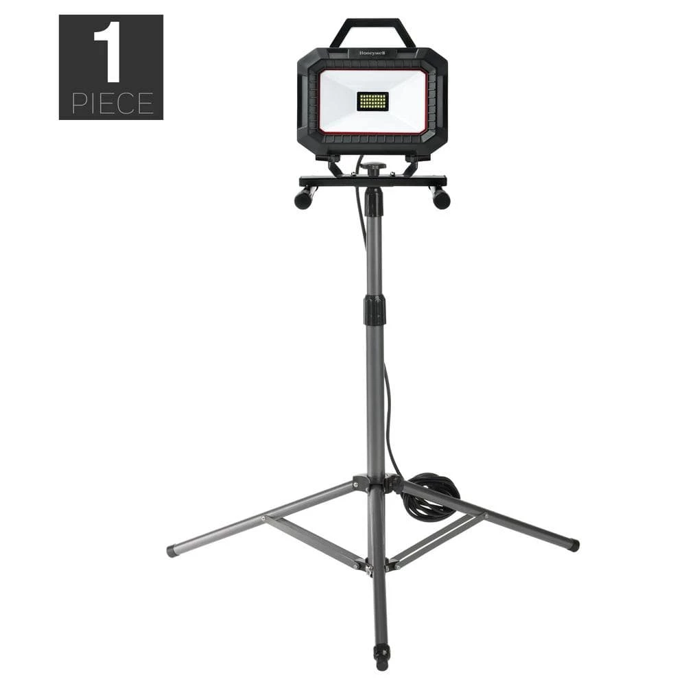 Black and Red Integrated LED Portable Work Light with TriPod by Honeywell - Image 4