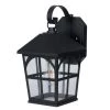 1-Light Black Integrated LED Outdoor Square Wall Lantern Sconce with Dusk to Dawn Sensor by Honeywell