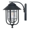 1-Light Black Integrated LED Outdoor Round Wall Sconce with Dusk to Dawn Sensor by Honeywell