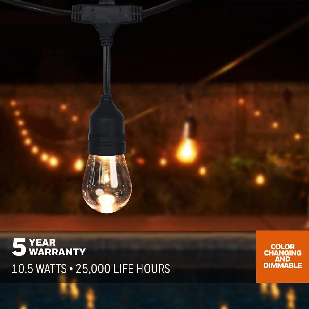 12-Light 24 ft. Indoor/Outdoor Plug-In A-Shape Bulb LED String Light by Honeywell - Image 7