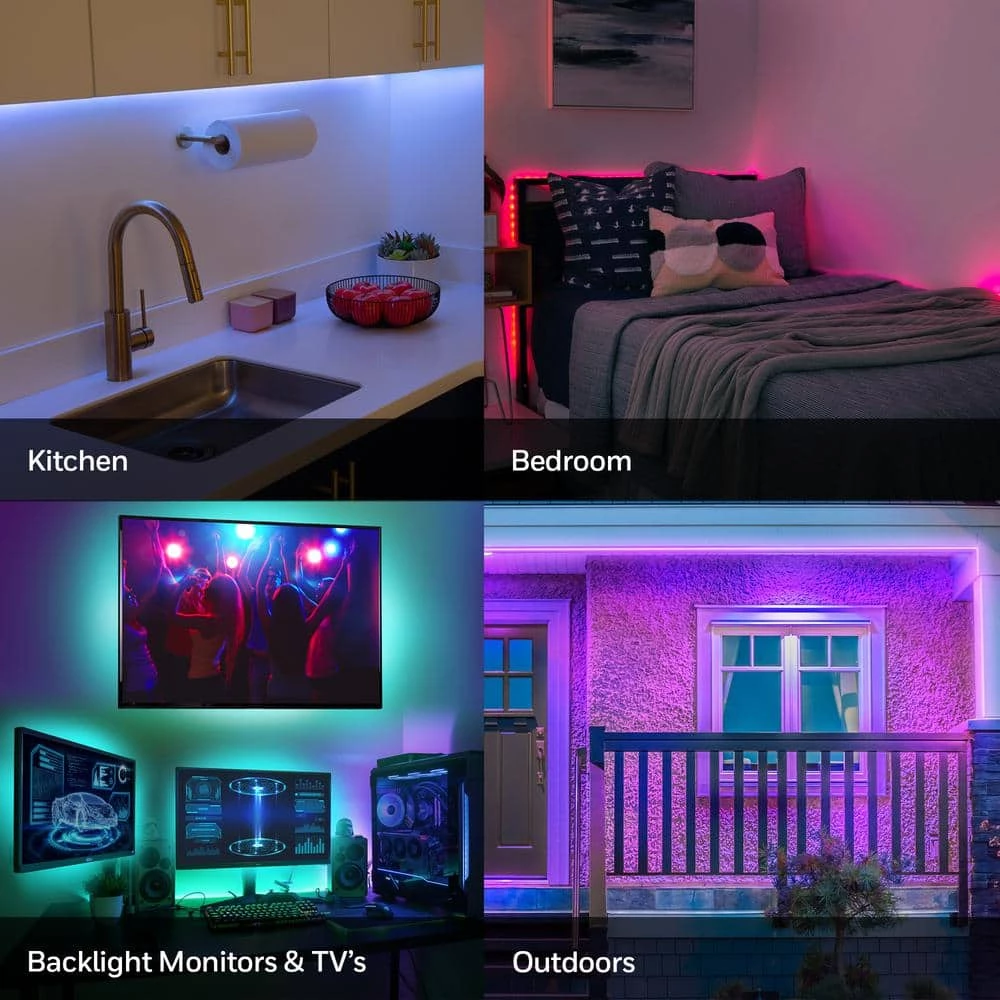 13.2 ft. Weatherproof 20-Color LED RGB Under Cabinet Light Strip for Indoor and Outdoor Use, with Remote Control by Honeywell - Image 6