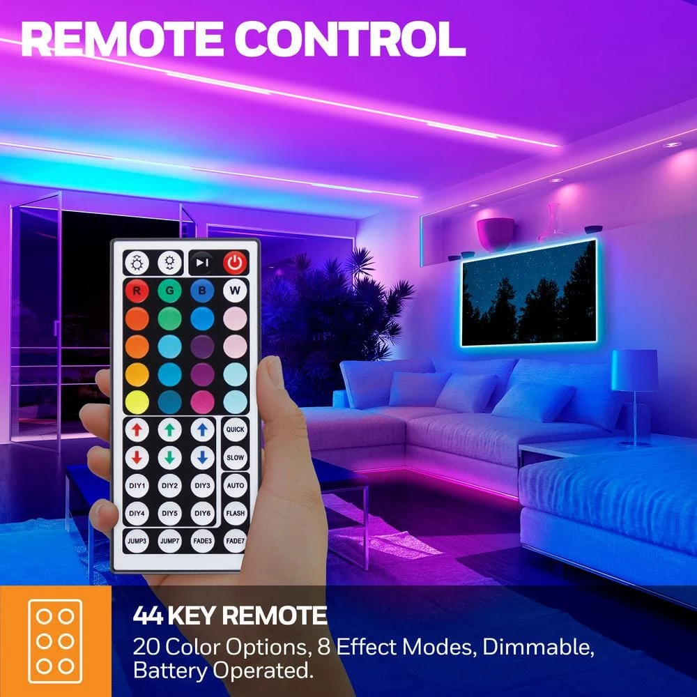 13.2 ft. Weatherproof 20-Color LED RGB Under Cabinet Light Strip for Indoor and Outdoor Use, with Remote Control by Honeywell - Image 4