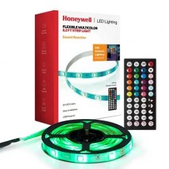 8.2 ft. USB Powered LED RGB Strip Lights for Home Decor, Mounted Under Cabinet Lights with Music Sync by Honeywell