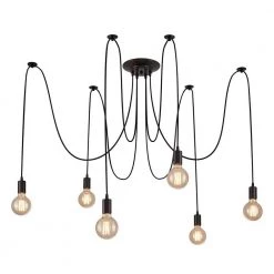6-Light Black Chandelier Modern/Contemporary Cluster Pendant Light by SILJOY