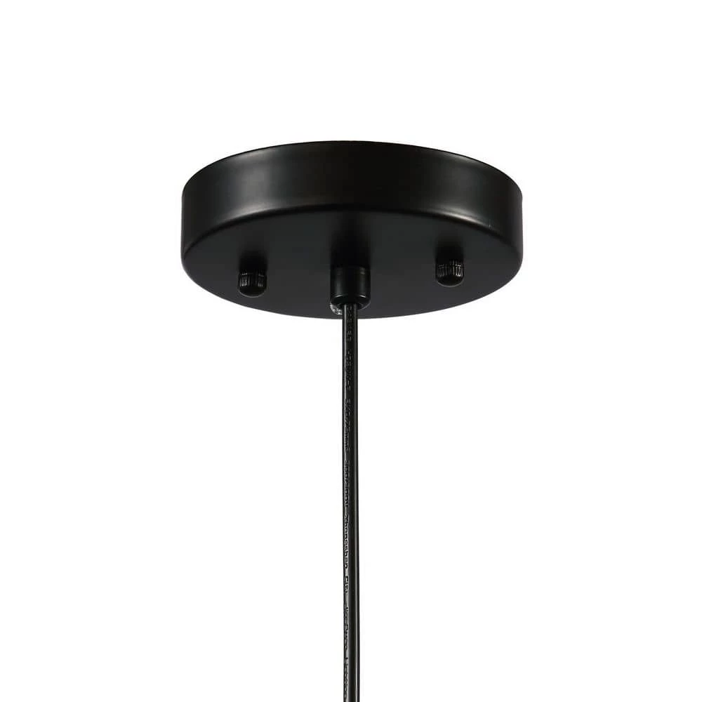 Black Farmhouse Kitchen Pendant Lighting Fixture 1-Light Rustic Wood Cage Island Hanging Mini Pendant Light by SILJOY - Image 3