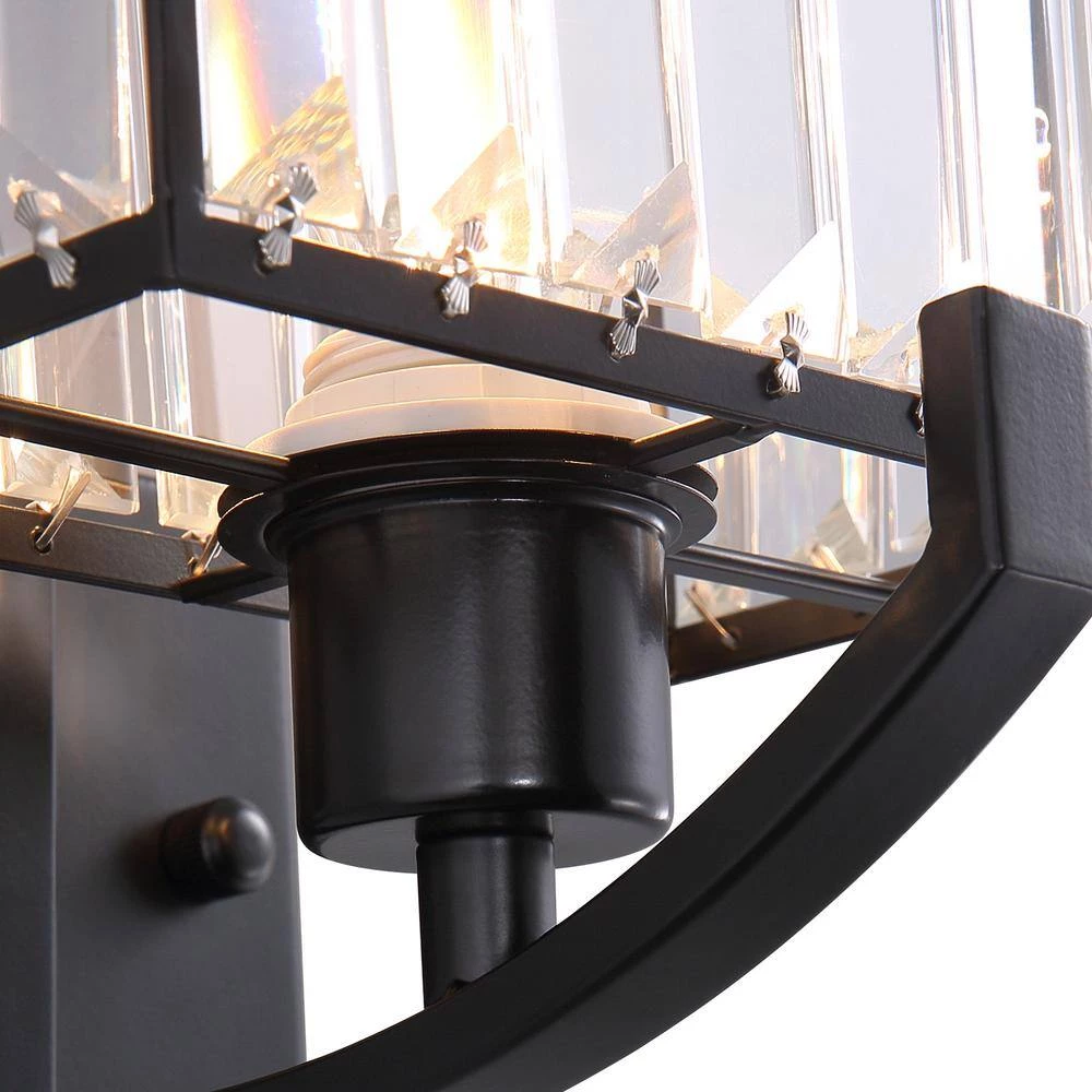 1-Light Black Crystal Wall Sconce by SILJOY - Image 5