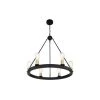 6-Light Vintage Brass Wagon Wheel Chandelier in Black by Tatahance