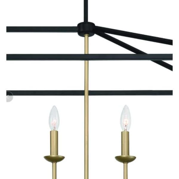 6-Light Candle Style Geometric Pendant in Black by Tatahance - Image 3