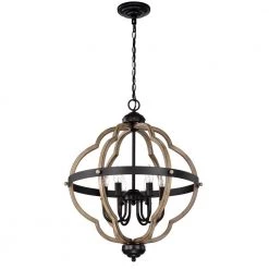 6-Light Black Globe Chandelier by Tatahance