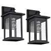 6 in. W 1-Light Black Wall Sconce with Seeded Glass Shade (Set of 2) by Tatahance