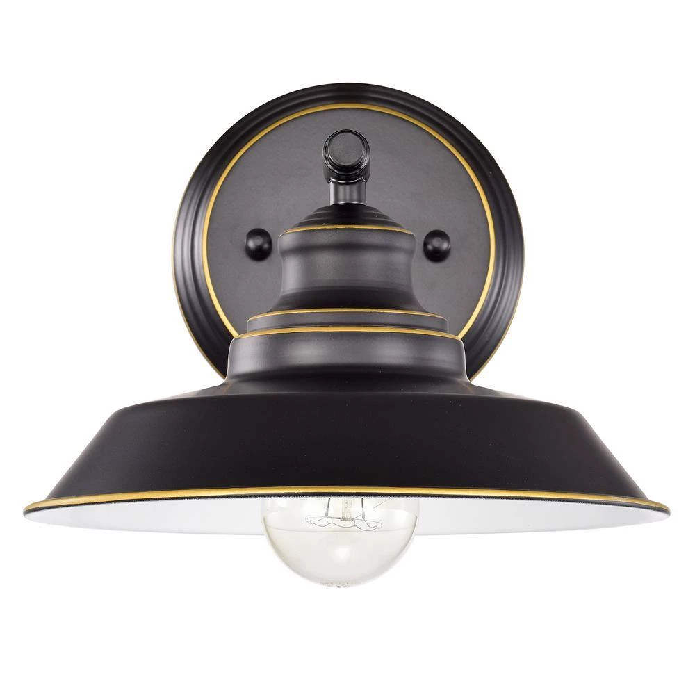 8.75 in. W 1-Light Black Vanity Light with Metal Shade by Tatahance - Image 3