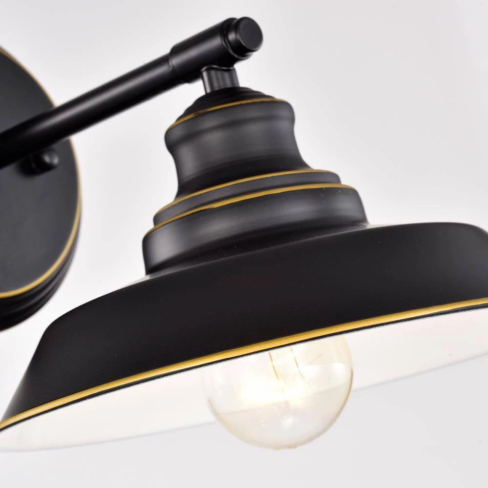 8.75 in. W 1-Light Black Vanity Light with Metal Shade by Tatahance - Image 7