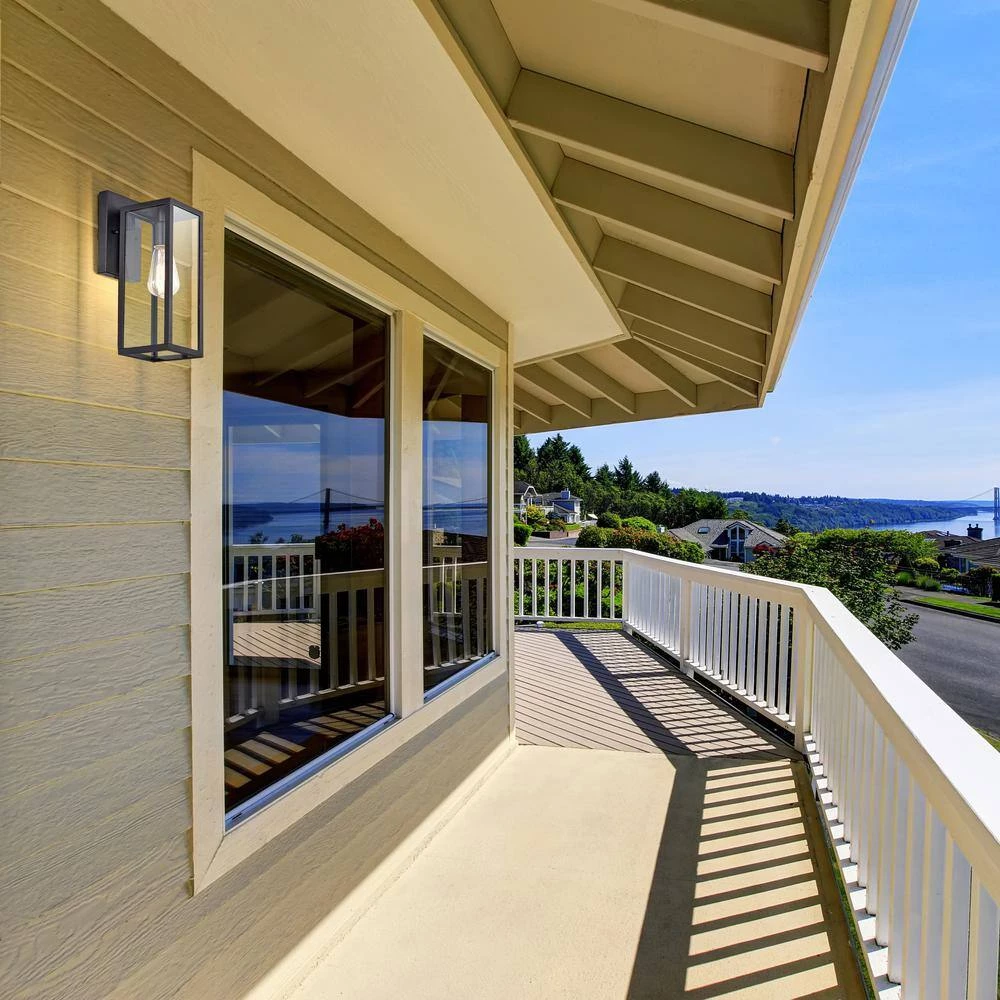 5 in. W 1-Light Black Sconce with Seeded Glass Shade by Tatahance - Image 3