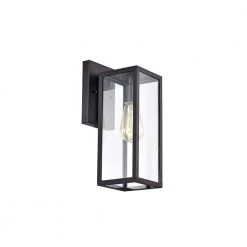 5 in. W 1-Light Black Sconce with Seeded Glass Shade by Tatahance