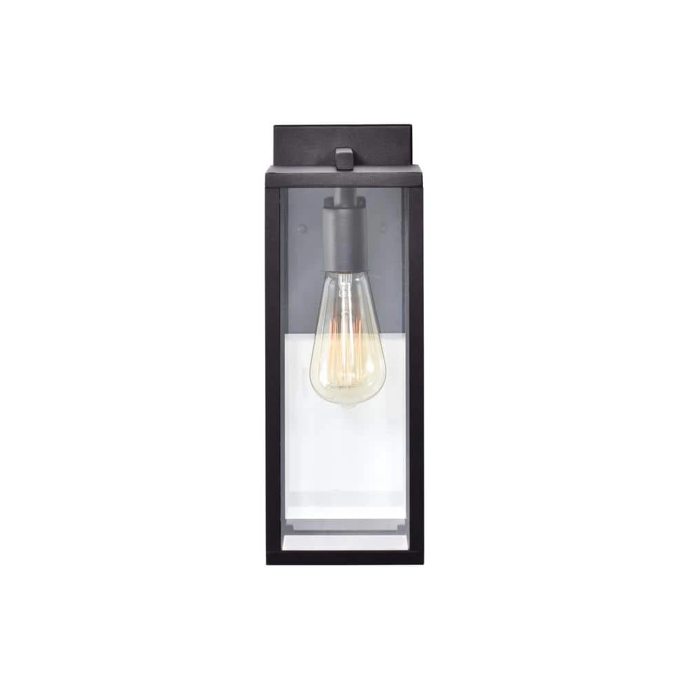 5 in. W 1-Light Black Sconce with Seeded Glass Shade by Tatahance - Image 2