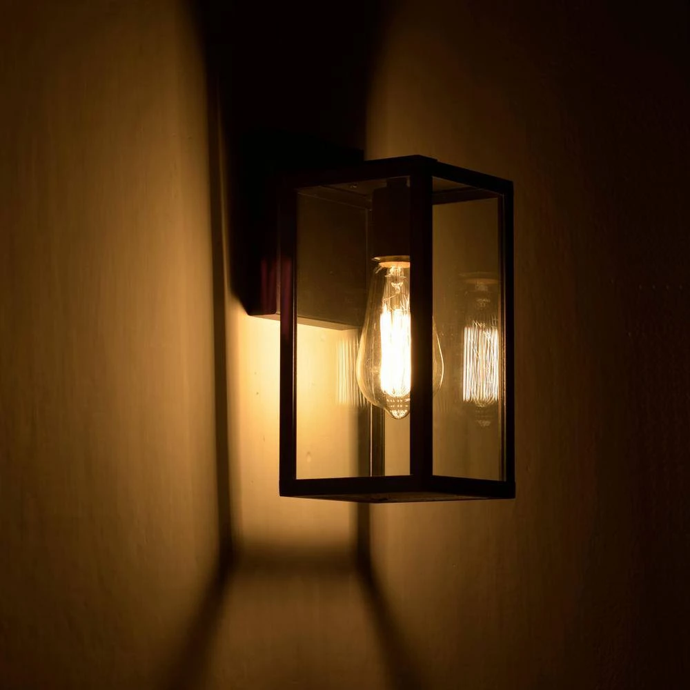 5 in. W 1-Light Black Sconce with Clear Glass Shade and Dusk to Dawn Sensor by Tatahance - Image 5