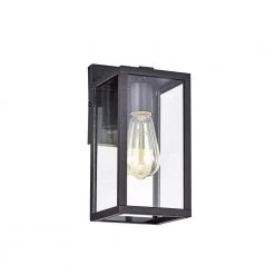 5 in. W 1-Light Black Sconce with Seeded Glass Shade by Tatahance