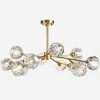 36 in. 12-Light Solid Brass Modern Crystal Chandelier Sputnik Pendant Lighting by SILJOY