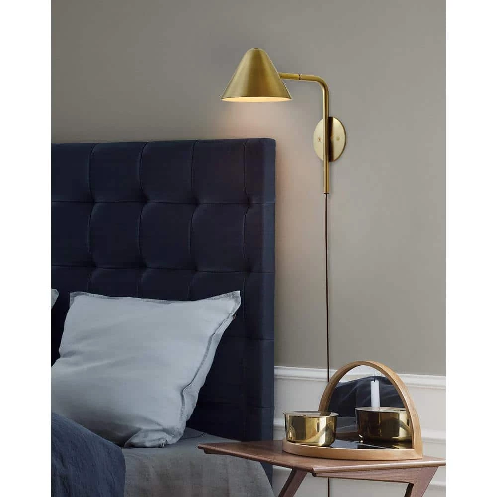 Cove 1-Light Brushed Brass LED Sconce by NOVA of California - Image 4