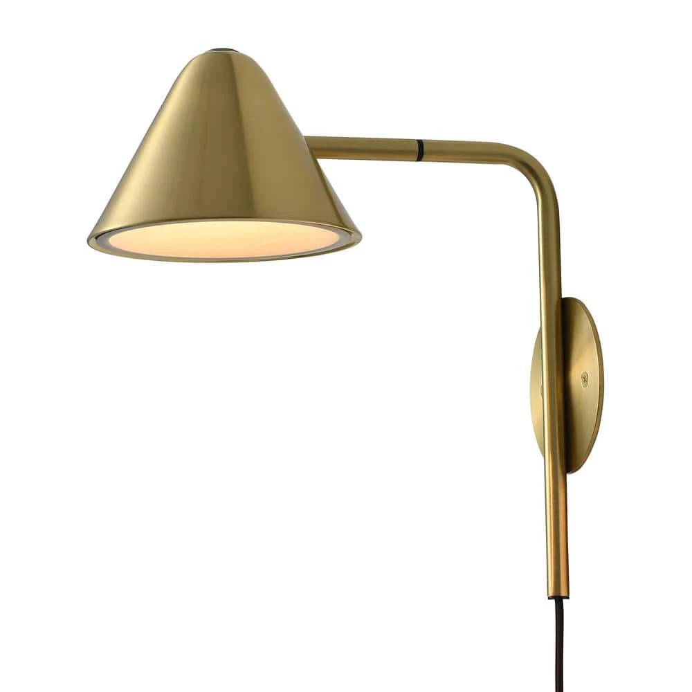 Cove 1-Light Brushed Brass LED Sconce by NOVA of California