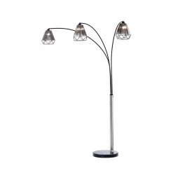 Polygon 88 in. 3-Light Brushed Nickel Arc Lamp by NOVA of California