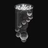 13-Light Chrome Modern Geometric Crystal Chandelier Foyer Entryway Lighting by SILJOY