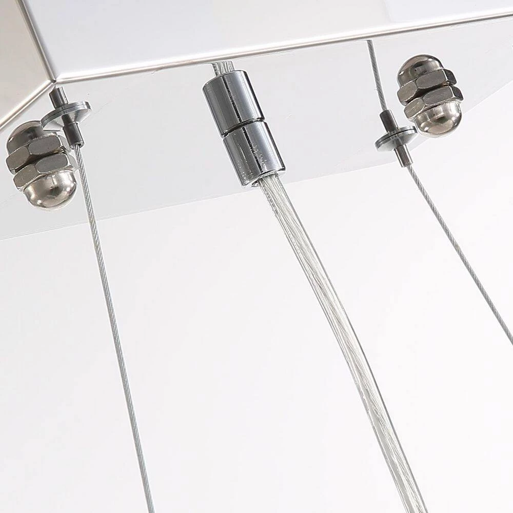 40 in. 8-Light Chrome Rectangle Crystal Chandelier Island Lighting Dining Room Chandeliers by SILJOY - Image 5