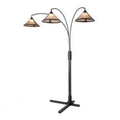 Mica 86 in. Dark Brown Arc Lamp with 3-Lights by NOVA of California