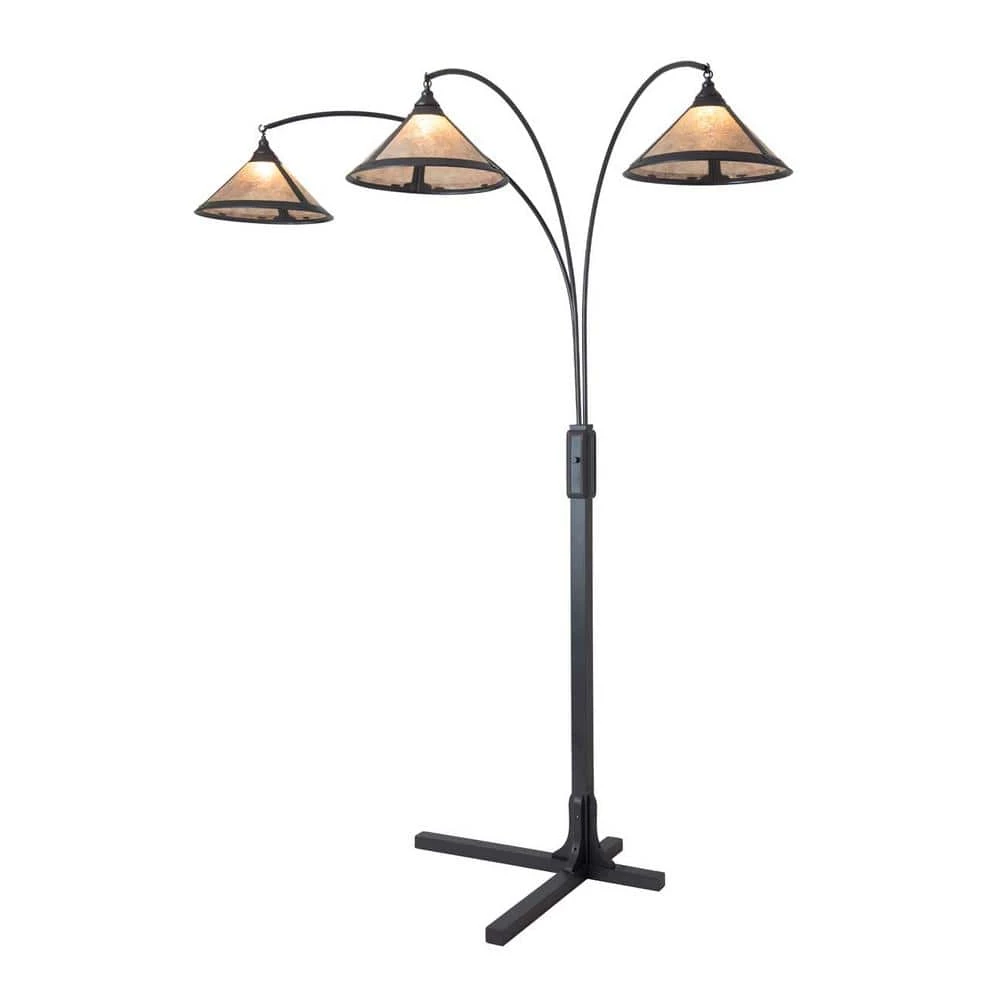 Mica 86 in. Dark Brown Arc Lamp with 3-Lights by NOVA of California