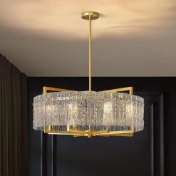 6-Light Gold Modern Chandelier by SILJOY