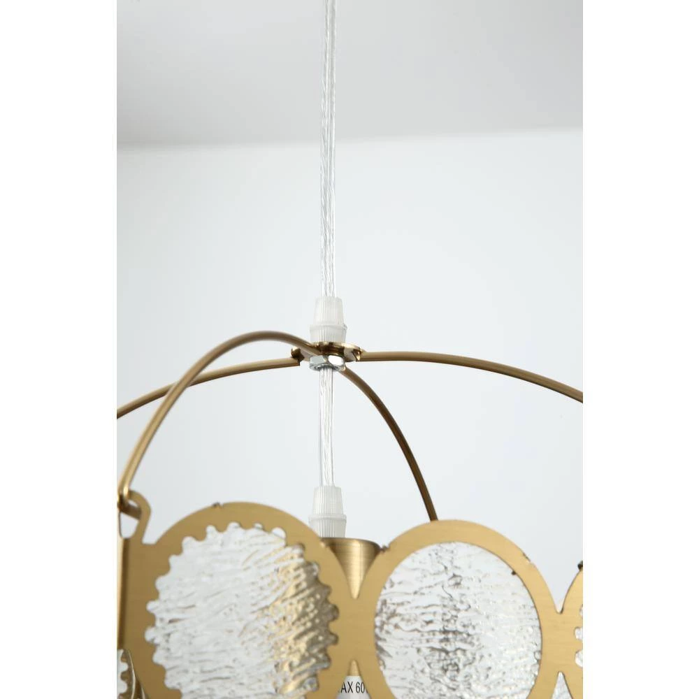 1-Light Gold Pendant Light with Glass Shade by Tatahance - Image 2