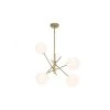 Modern 4-Light Golden Pendant with Frosted glass Shade by Tatahance