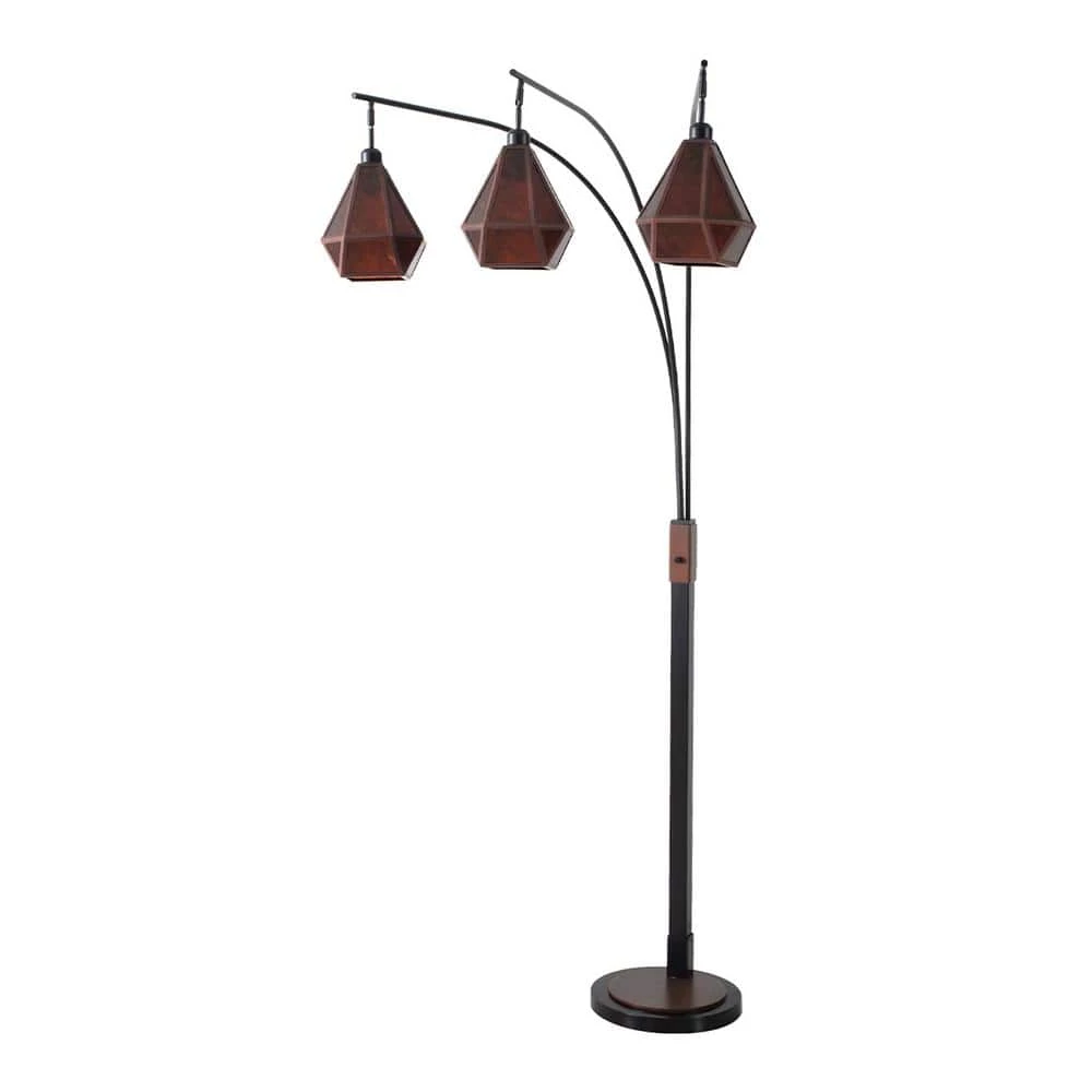 85 in. Gunmetal Artifacts 3-Light Arc Lamp by NOVA of California