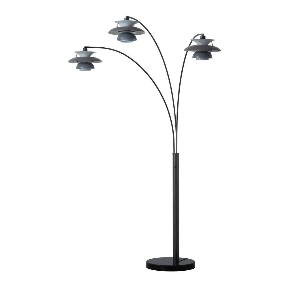 83 in. 3-Light Gunmetal Arc Lamp Palm Spring by NOVA of California - Image 5