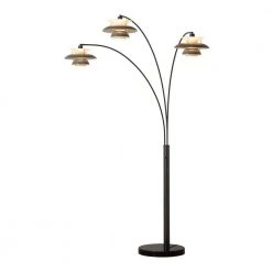 83 in. 3-Light Gunmetal Arc Lamp Palm Spring by NOVA of California
