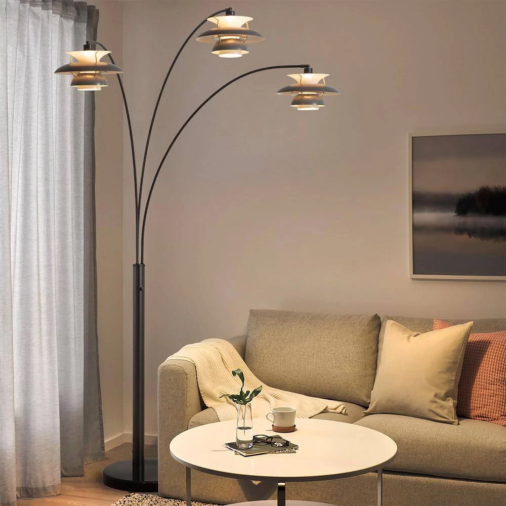 83 in. 3-Light Gunmetal Arc Lamp Palm Spring by NOVA of California - Image 4
