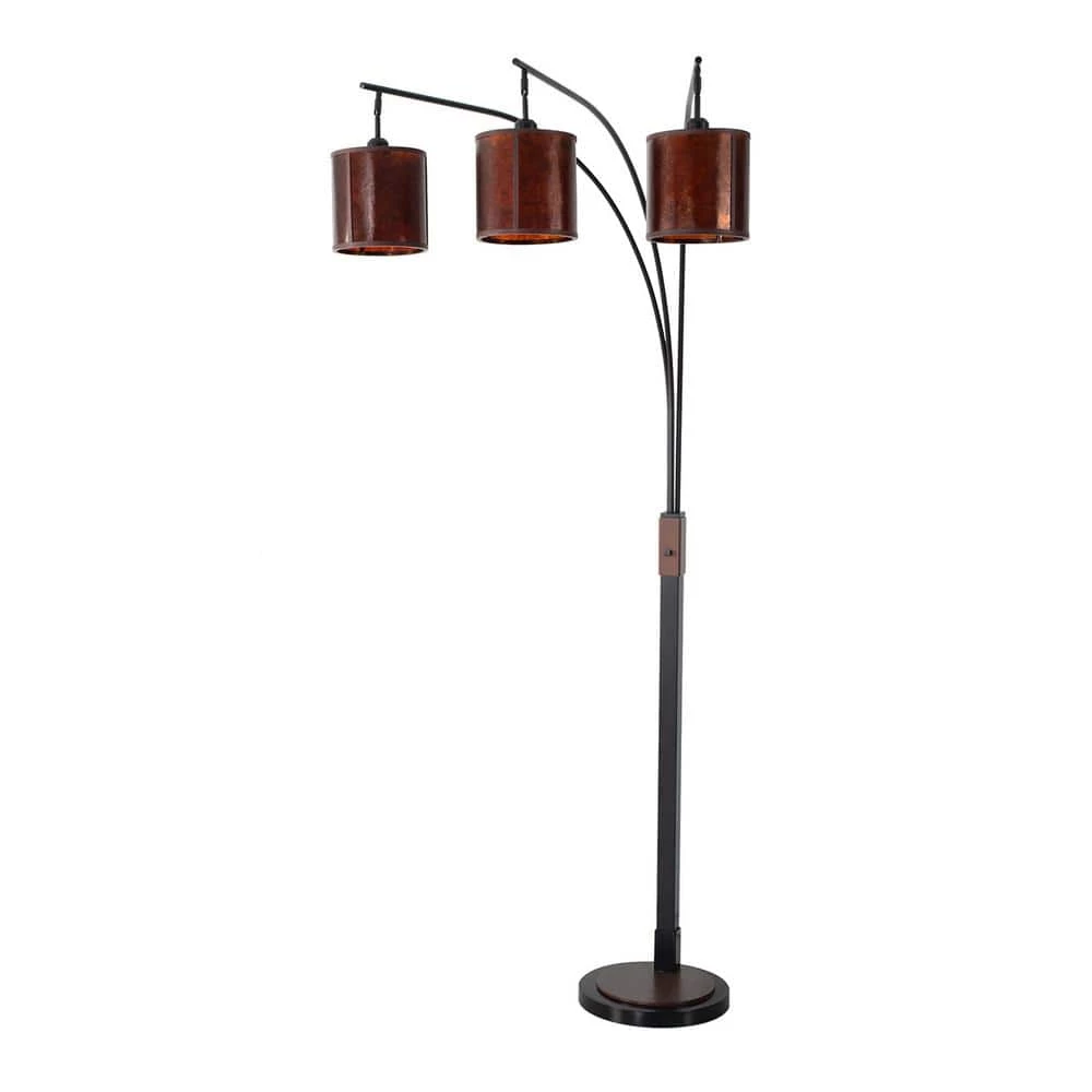 85 in. Gunmetal Layers 3-Light Arc Lamp by NOVA of California