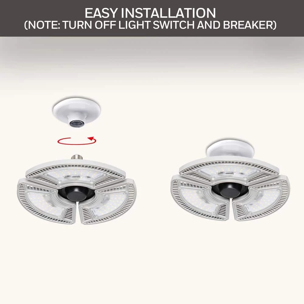 300-Watt Equivalent LED Grey Deformable Garage Light (1-Pack) by Honeywell - Image 5