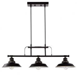 3-Light Matte Black Pendant Design Pendant Light with Metal Shade by Tatahance