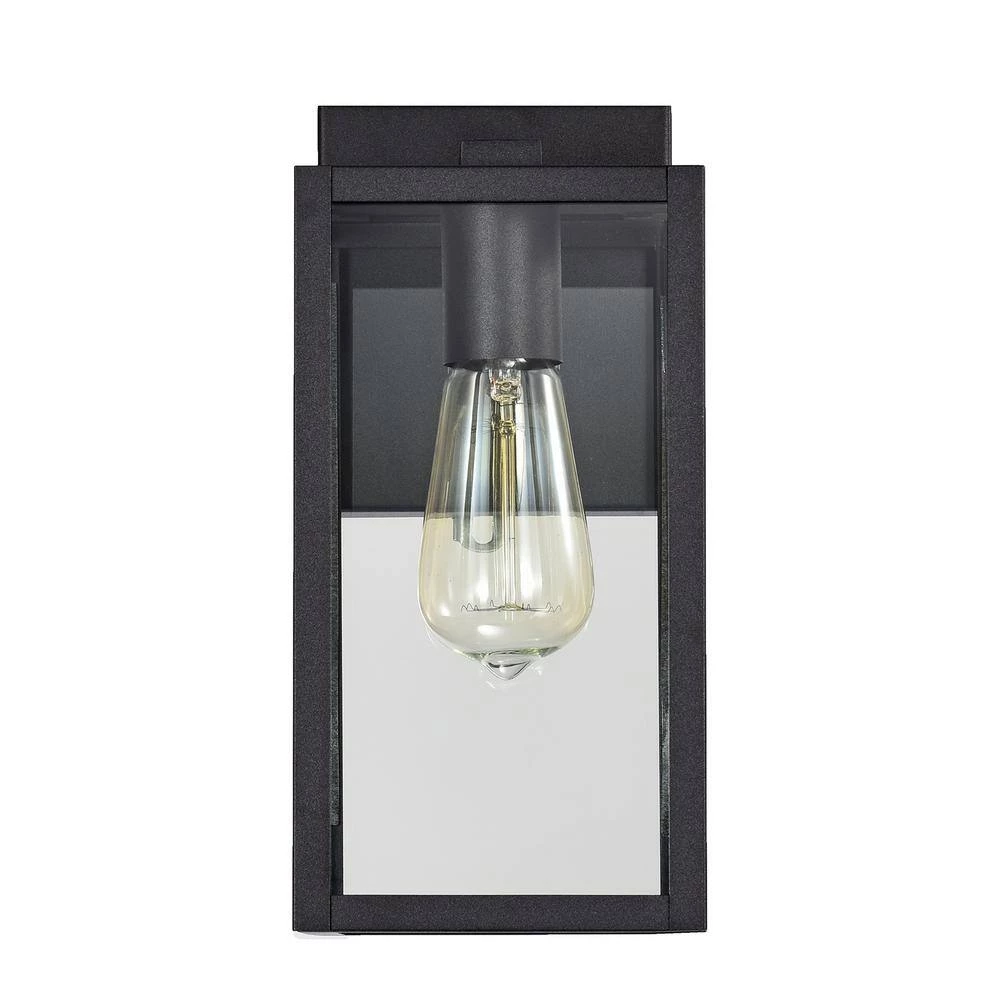 5 in. W 1-Light Outdoor Matte Black Wall Sconce with Clear Glass (Set of 2) by Tatahance - Image 2