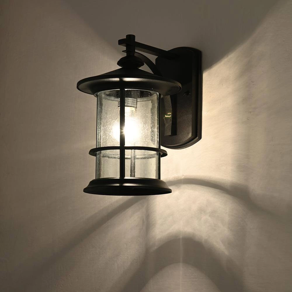 6 in. W 1-Light Outdoor Matte Black Wall Sconce with Glass Shade (Set of 2) by Tatahance - Image 3