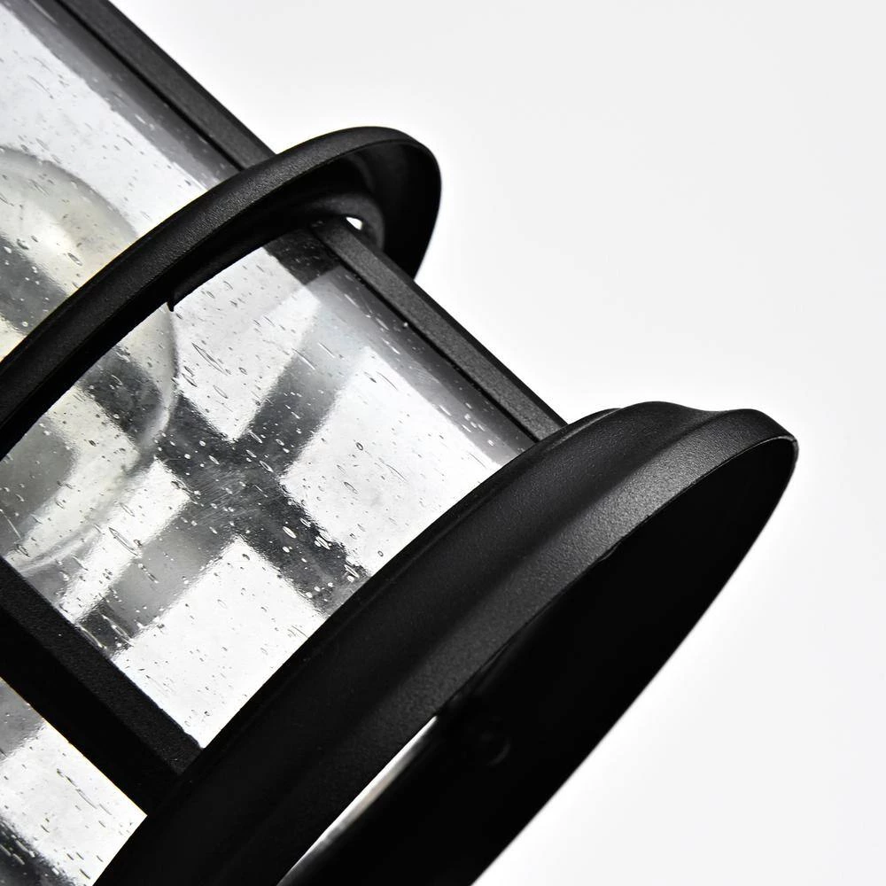 6 in. W 1-Light Outdoor Matte Black Wall Sconce with Glass Shade (Set of 2) by Tatahance - Image 6