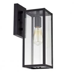4.72 in. W 1-Light Outdoor Matte Black Wall Sconce with Clear Glass by Tatahance