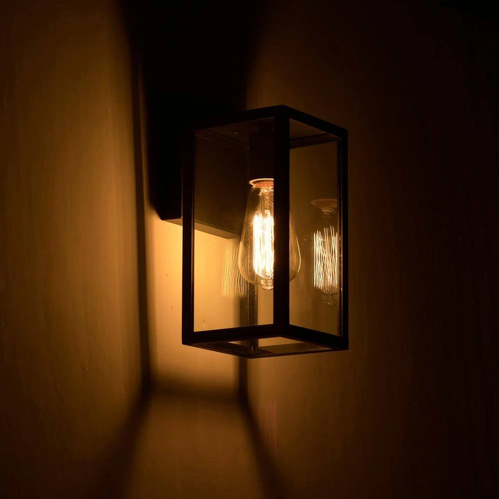 4.72 in. W 1-Light Outdoor Matte Black Wall Sconce with Clear Glass by Tatahance - Image 5