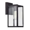 4.72 in. W 1-Light Outdoor Matte Black Wall Sconce with Clear Glass by Tatahance