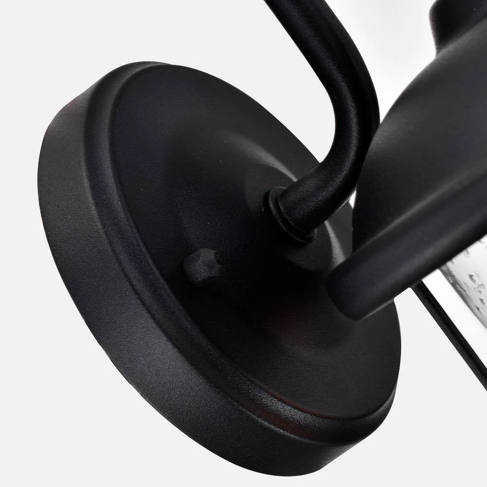 6.5 in. W 1-Light Matte Black Sconce with Seeded Glass Shade by Tatahance - Image 5