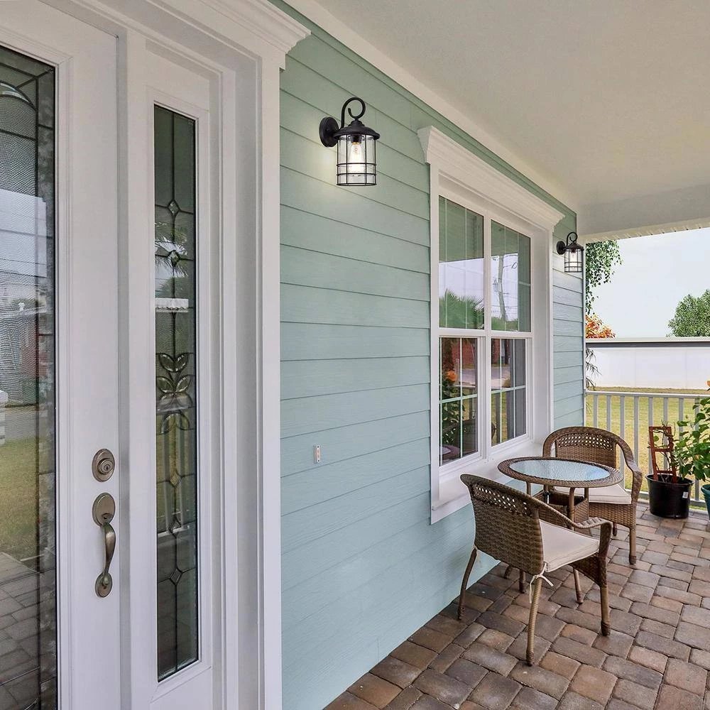 6.5 in. W 1-Light Matte Black Sconce with Seeded Glass Shade by Tatahance - Image 3