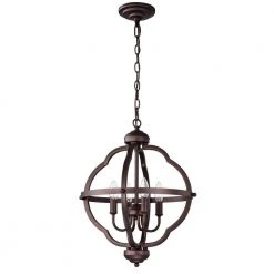 4-Light Oil Rubbed Bronze Globe Chandelier by Tatahance