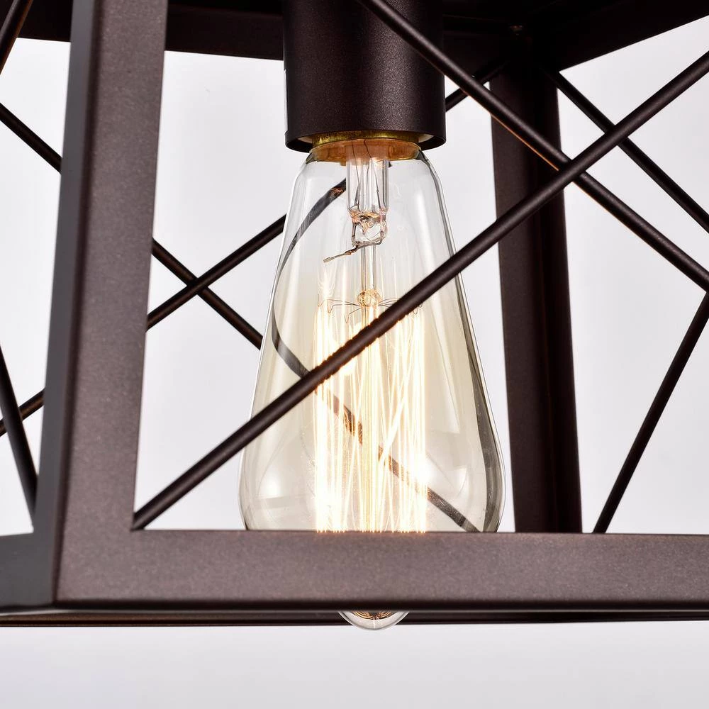 1-Light Oil Rubbed Bronze Cage Pendant by Tatahance - Image 4